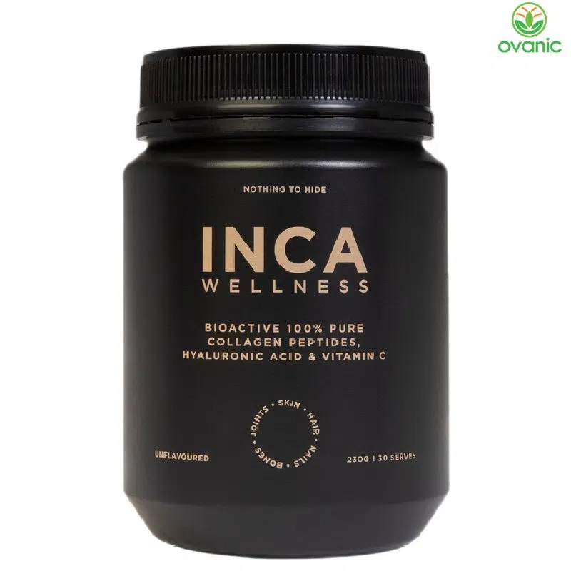 Sản phẩm collagen kết hợp vitamin C và hyaluronic acid hỗ trợ làm đẹp da toàn diện Inca Organics Bioactive Collagen Peptides kết hợp Hyaluronic Acid và Vitamin C – sản phẩm làm đẹp da toàn diện