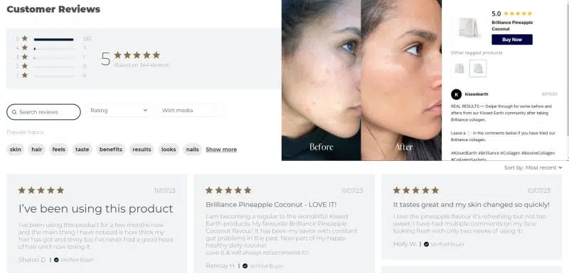 KẾT QUẢ THỰC SỰ — khi dùng Brilliance collagen.