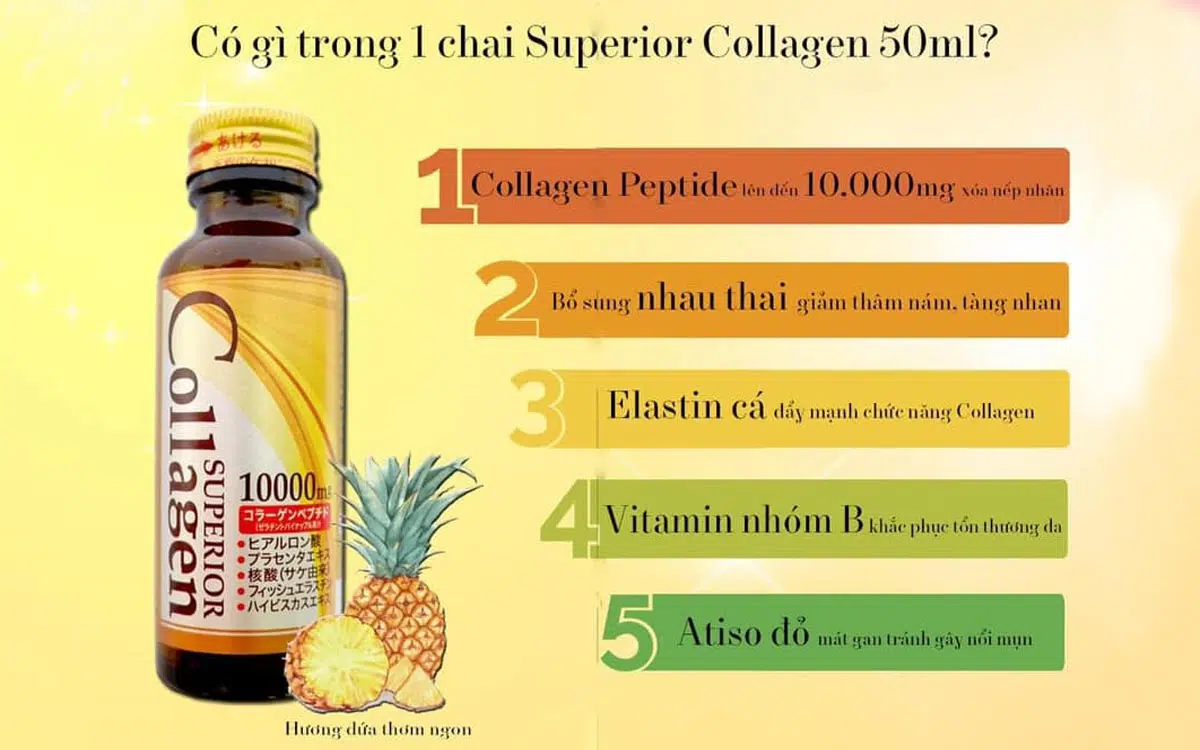 Thành phần chai Superior bổ sung collagen