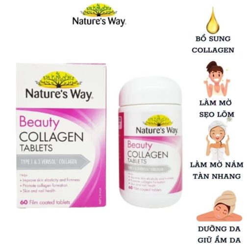 Công dụng Viên Uống Bổ Sung Collagen Nature's Way Beauty Collagen Tablets