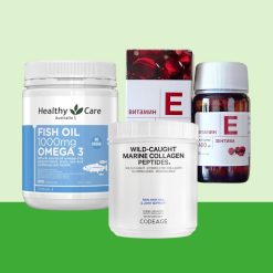 Combo Codeage Marine Collagen Peptides kèm với Dầu Cá và Vitamin E