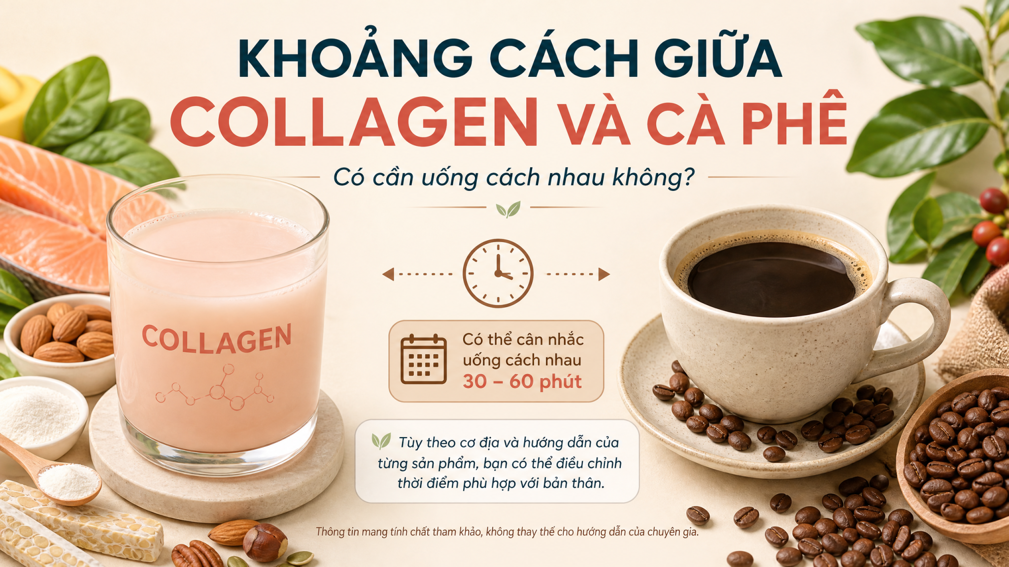 Khoảng cách giữa collagen và cà phê - có cần uống cách nhau không Khoảng cách giữa collagen và cà phê - nên uống cách nhau bao lâu